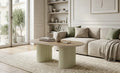 Table Basse Roxy Pied Céramique Travertin Mat