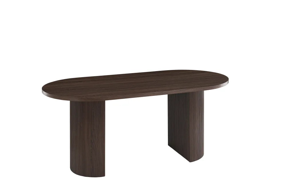 Table à manger New Anna Pied Effet Noyer Plateau Effet Noyer 180X90X75Cm