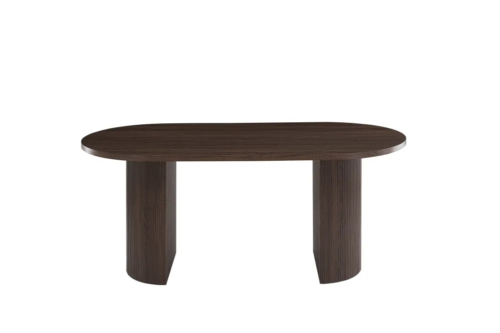 Table à manger New Anna Pied Effet Noyer Plateau Effet Noyer 180X90X75Cm