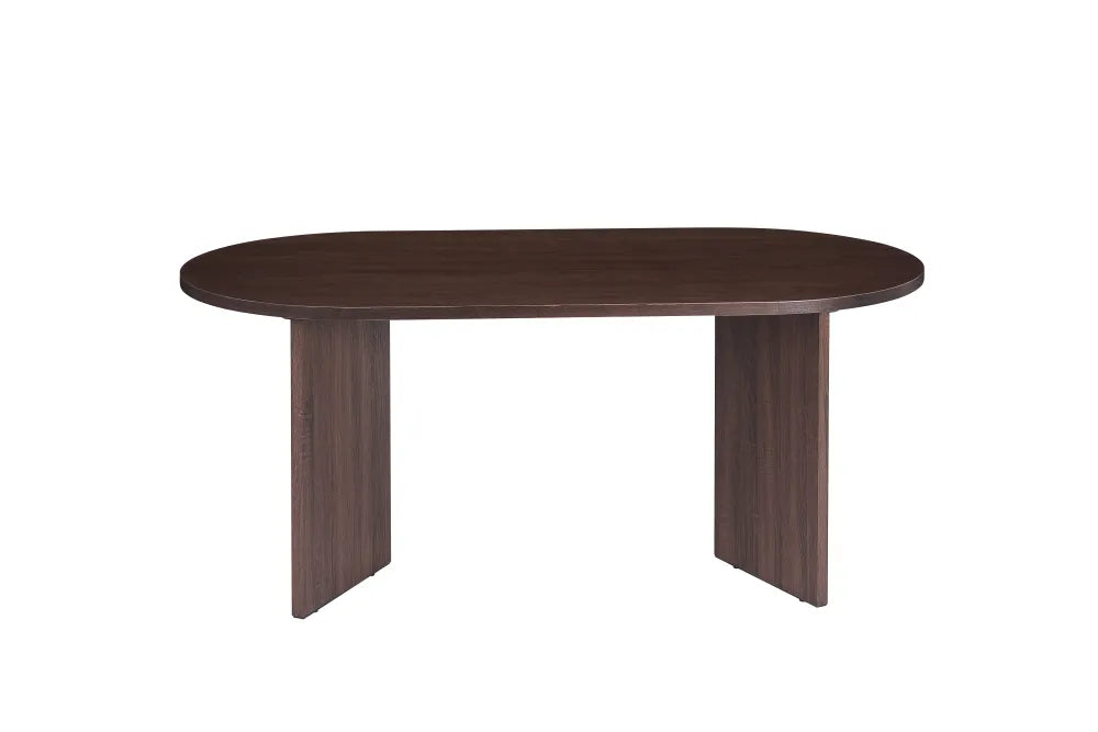 Table à manger Page Pied Mdf Effet Noyer Plateau Effet Bois Noyer 180X90X75Cm