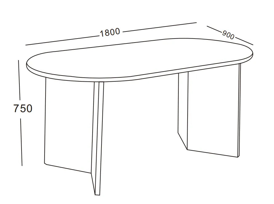 Table à manger Page Pied Mdf Effet Noyer Plateau Céramique Travertin 180X90X75Cm
