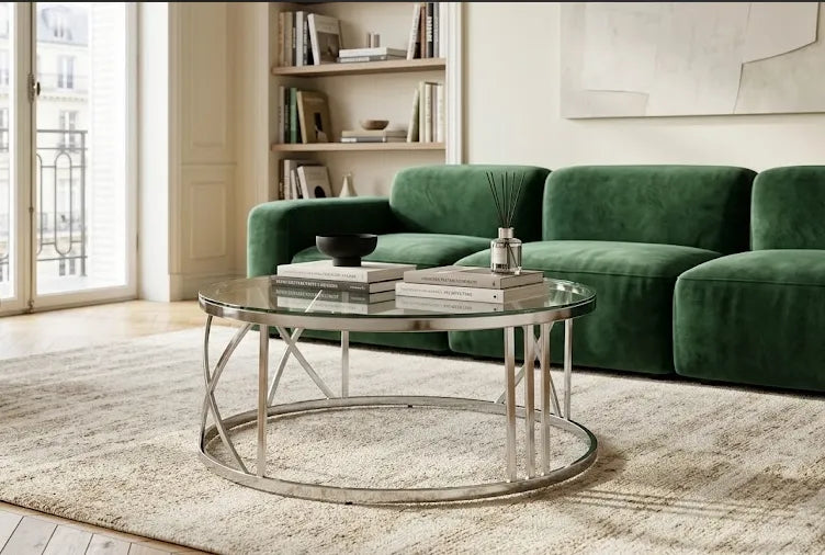Table Basse Atmos chromé Transparent D 100 Cm
