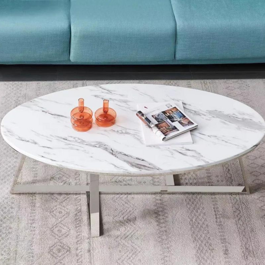 Table basse Dijeaux Argent Marbre Blanc