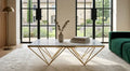 Table Basse Dita doré Marbre Blanc