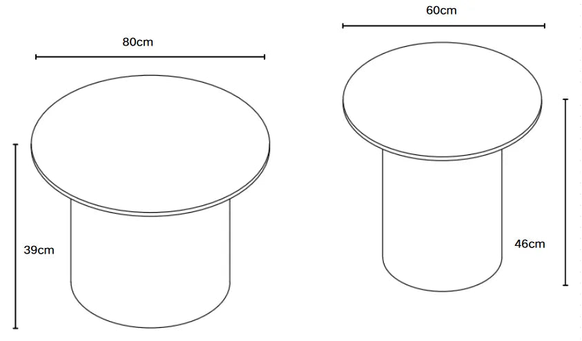 Table Basse Duo Baieta Pieds Effet Noyer Plateau Céramique Moka 80+60
