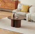 Table Basse Victoria Effet Noyer 90 cm – Table Ronde Design