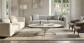 Table Basse Manon Pied chromé Plateau Céramique Marbre Blanc 120X60Cm