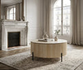 Table Basse Ruby Pied Effet Travertin Céramique Effet Travertin Mat 90Cm