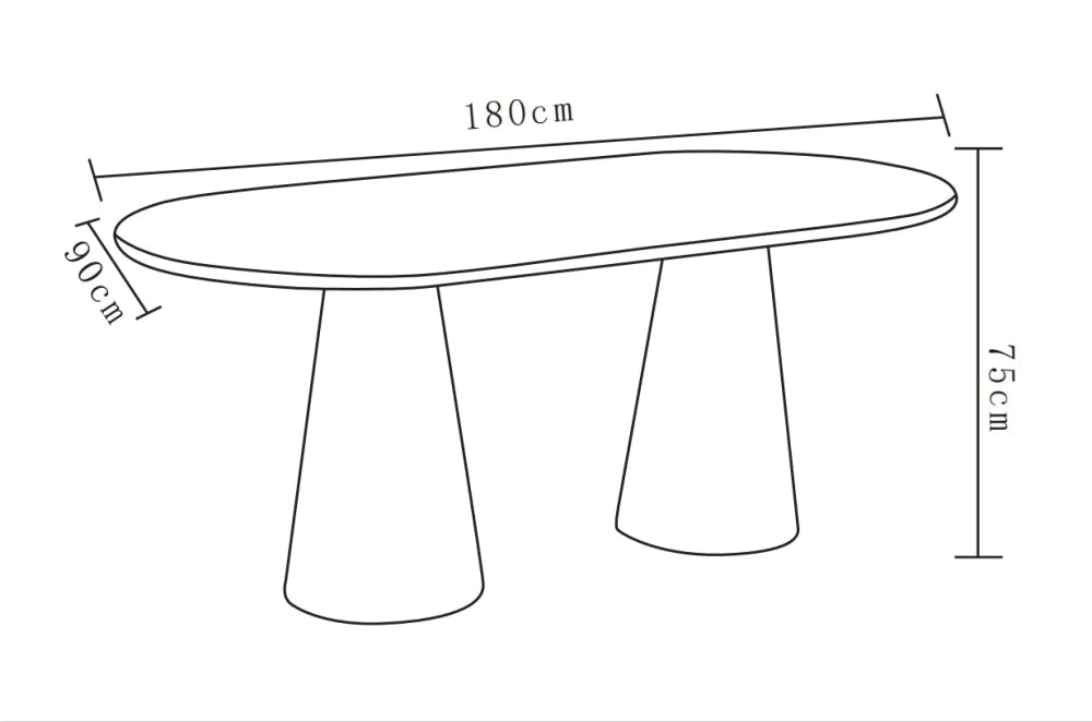 Table Repas Corne Pied Mdf Effet Noyer Plateau Effet Travertin 180X90X75Cm
