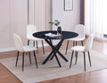 Table Repas Jessica métal Noir Bois Noir 120 Xxl