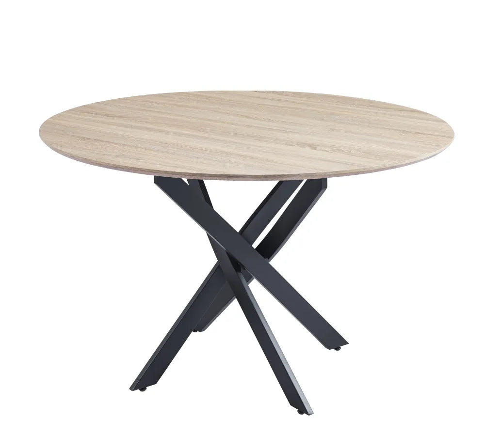 Table Repas Jessica métal Noir Chene Grifee 120 Xxl