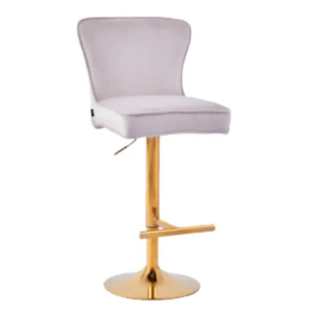 Tabouret de bar Gabrielle Or velours beige