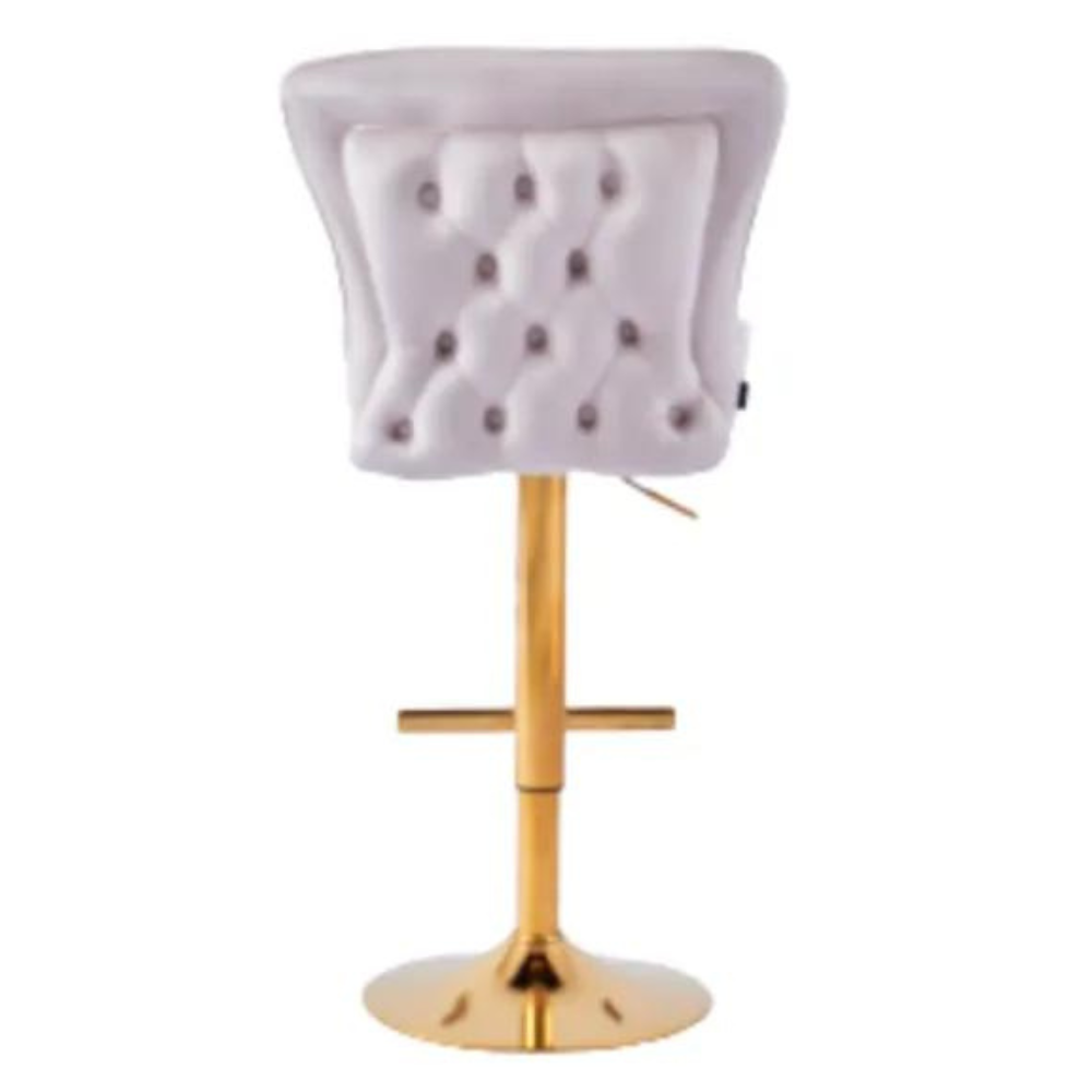 Tabouret de bar Gabrielle Or velours beige