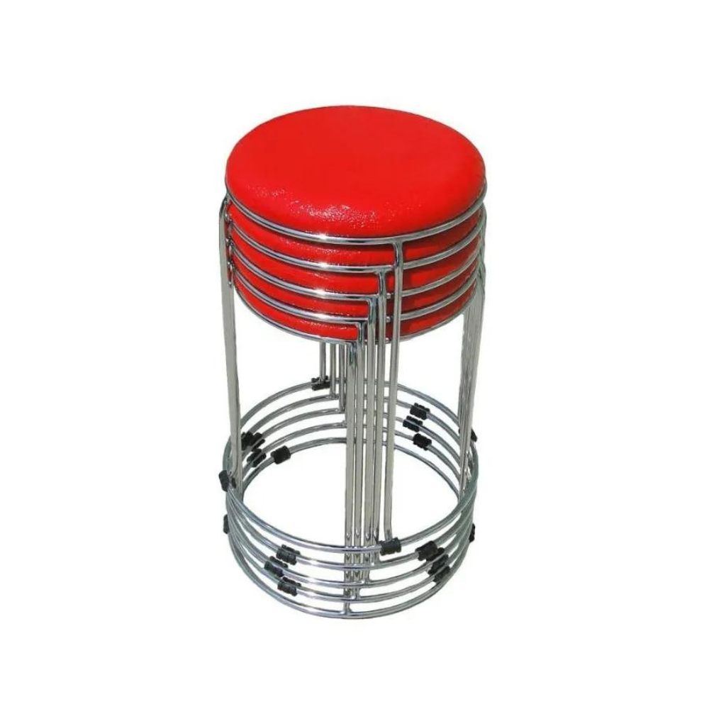 Tabouret Dijeaux Croco Rouge