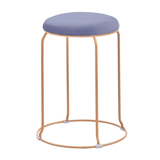 Tabouret Dijeaux Or velours Gris