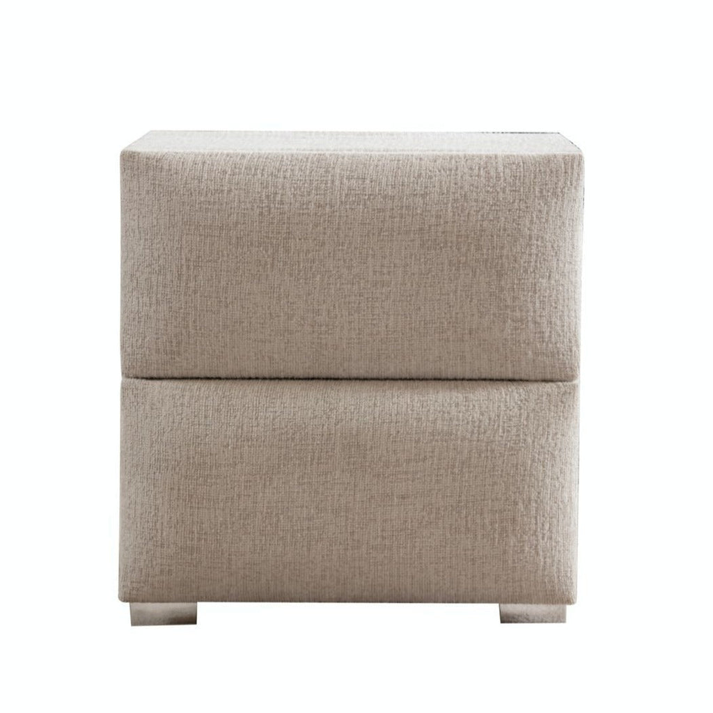 Lit Coffre Jade blanc cassé tissu chenille