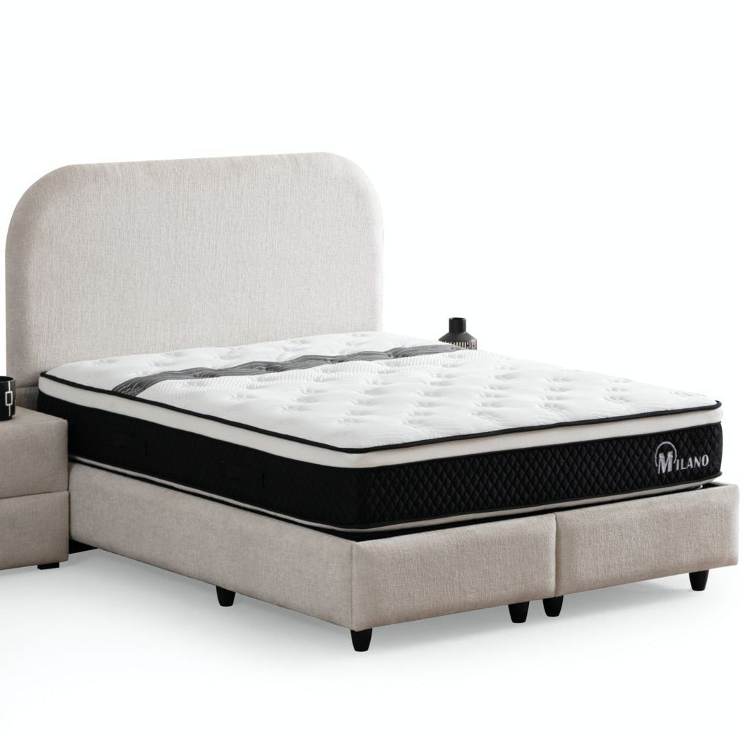 Lit Coffre Jade blanc cassé tissu chenille