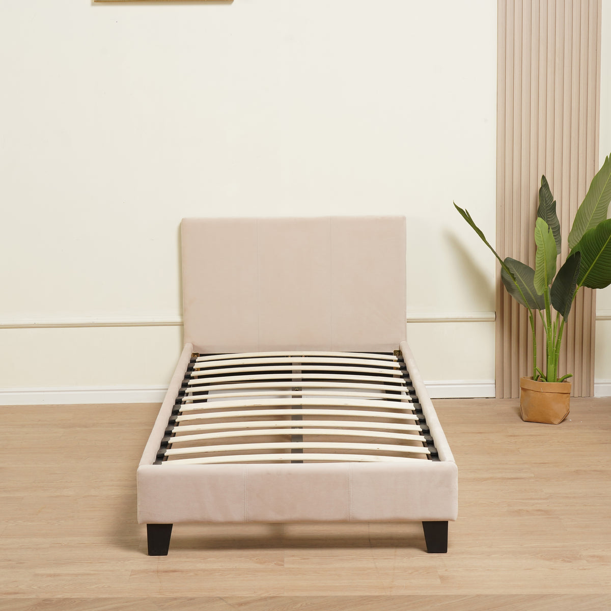 Lit Melbourne Velours - 90x190, Beige