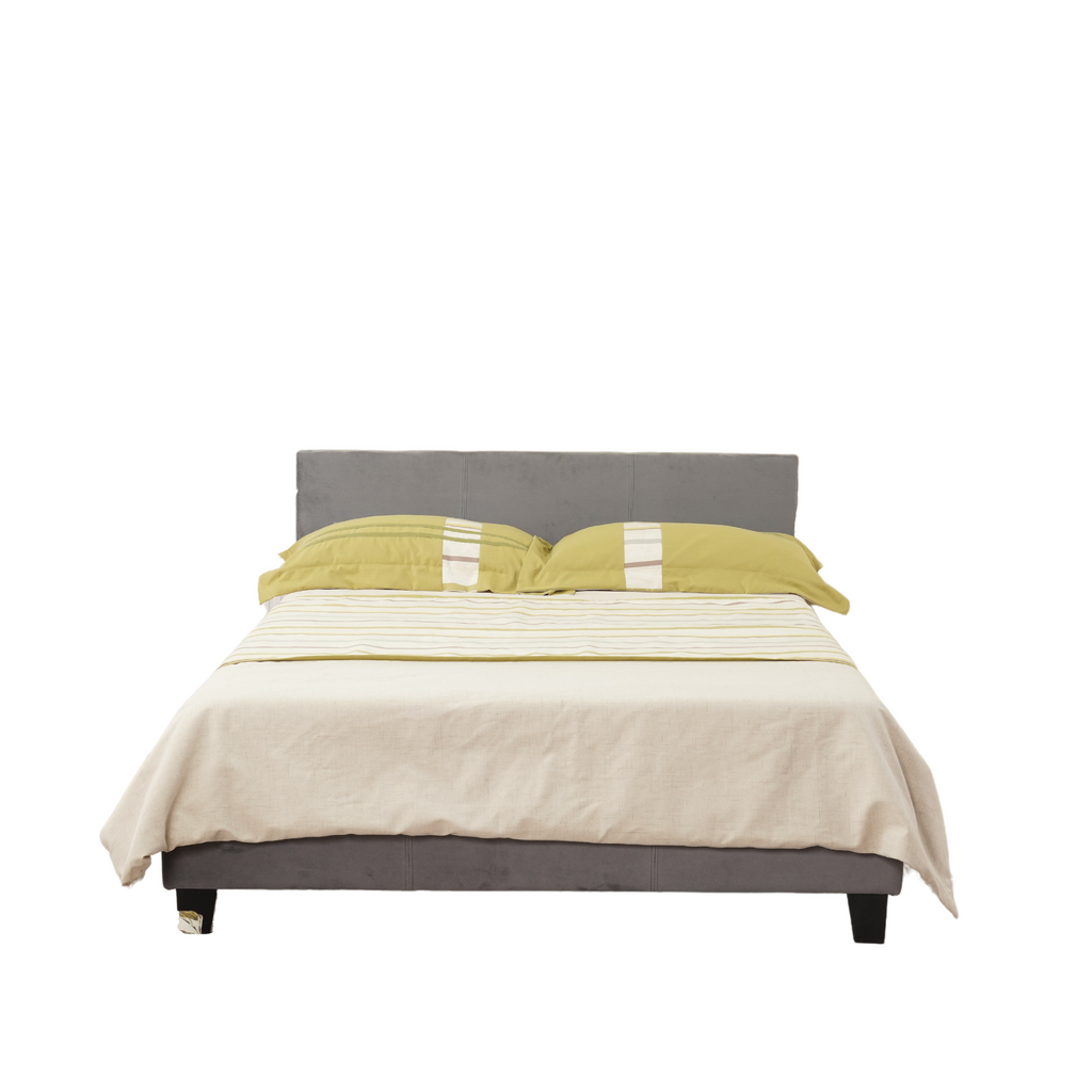 Lit Melbourne Velours - 140x190, Gris