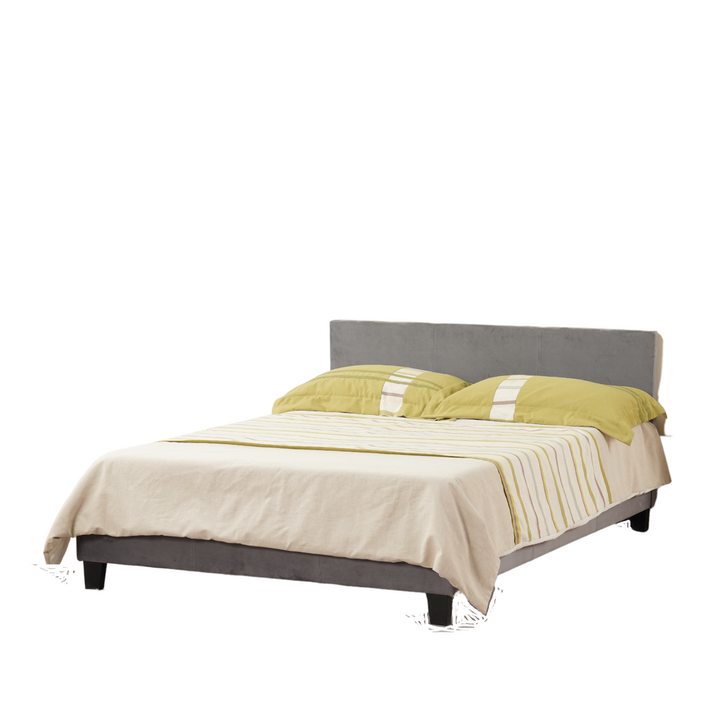 Lit Melbourne Velours - 140x190, Gris