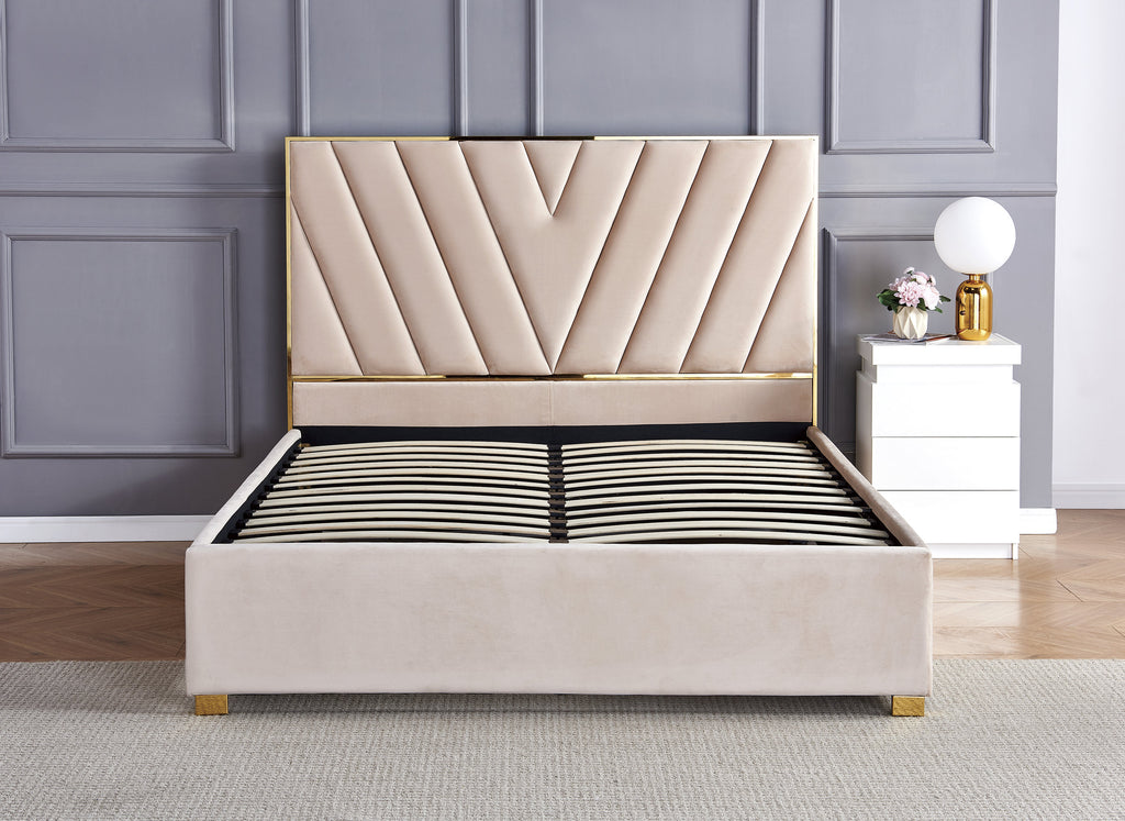 Lit Vera Velours - 140x190, Beige