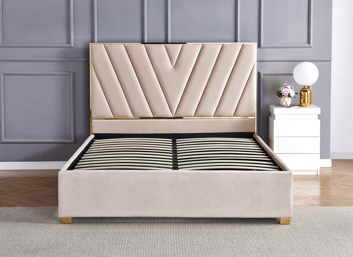 Lit Vera Velours - 140x190, Beige
