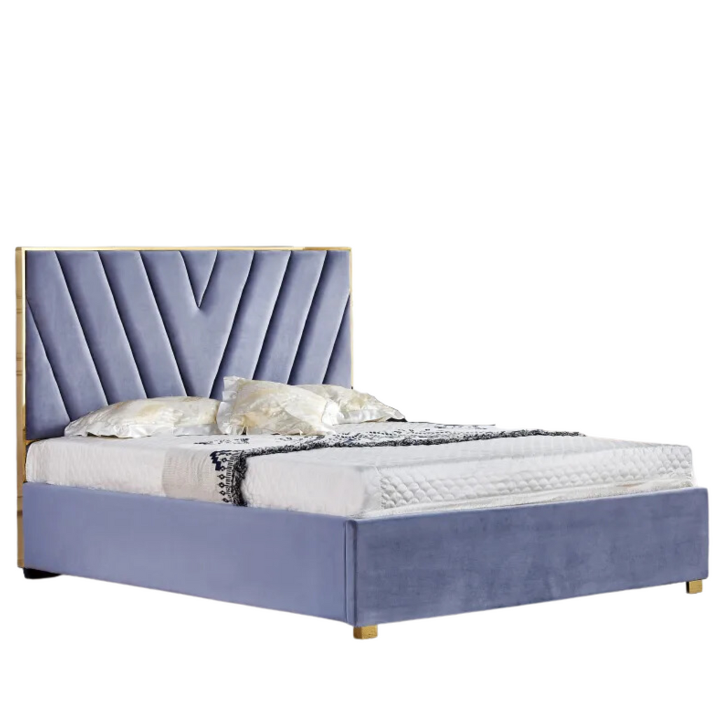 Lit Vera Velours - 140x190, Gris