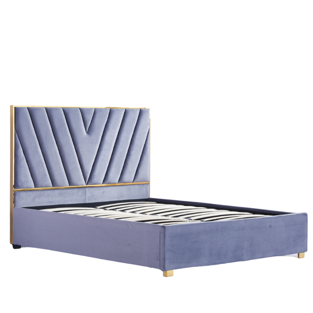Lit Vera Velours - 140x190, Gris