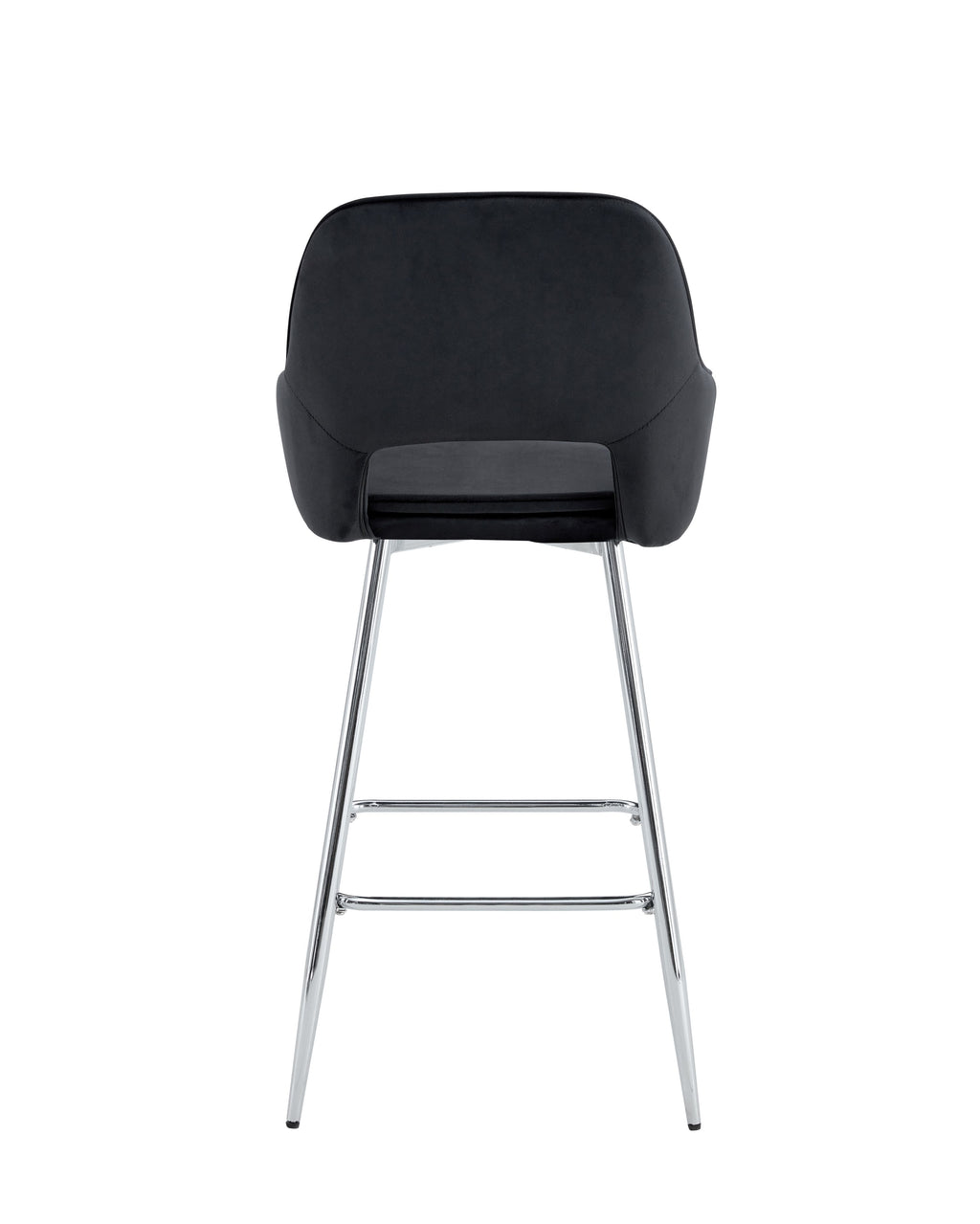 Tabouret de bar Athena en velours – Pieds chrome - velours noir - photo 3