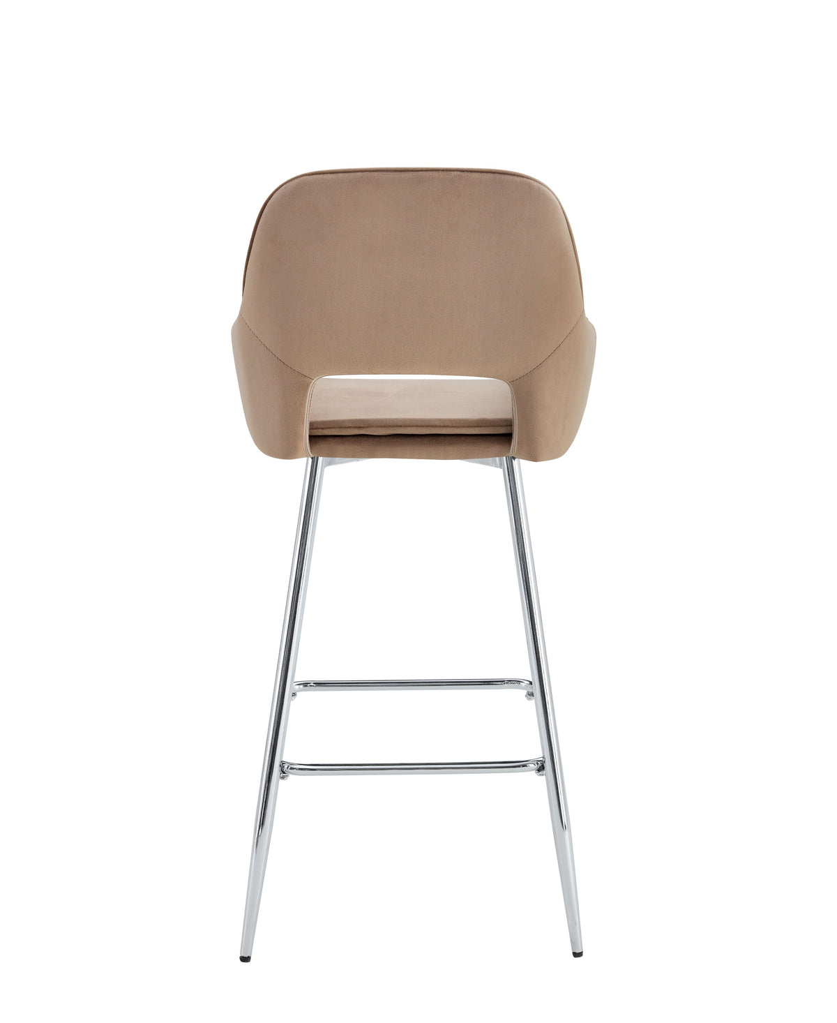 Tabouret de bar Athena en velours – Pieds chrome - velours taupe - photo 7