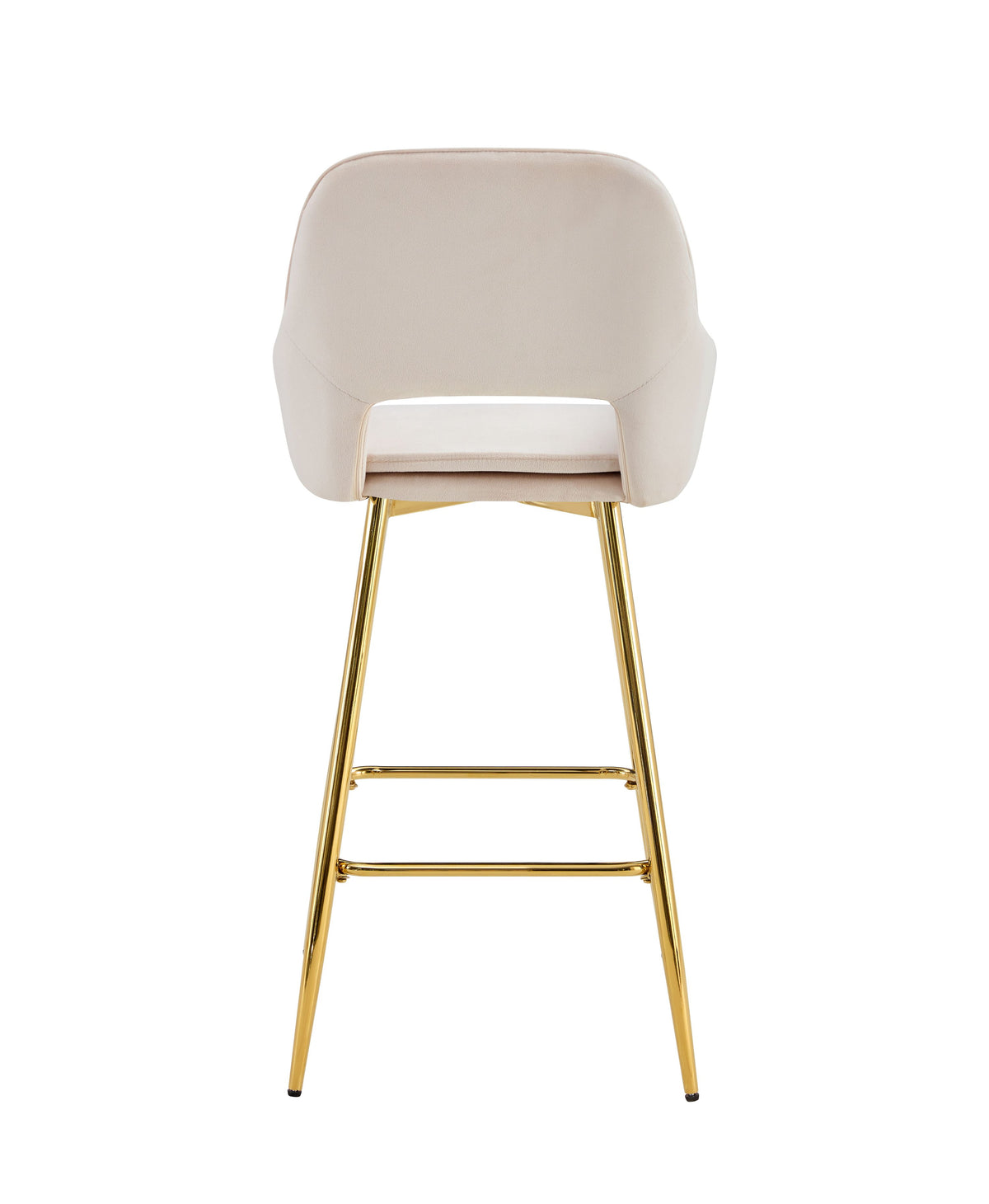 Tabouret de bar Athena en velours – Pieds dorés - velours beige - photo 3