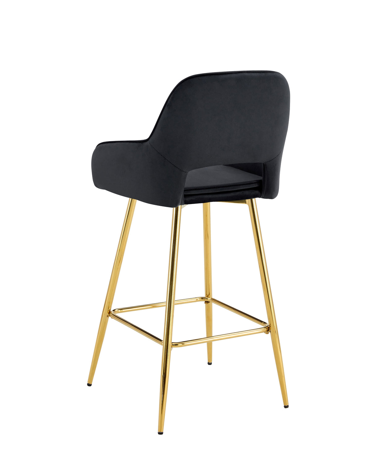 Tabouret de bar Athena en velours – Pieds dorés - velours noir - photo 6