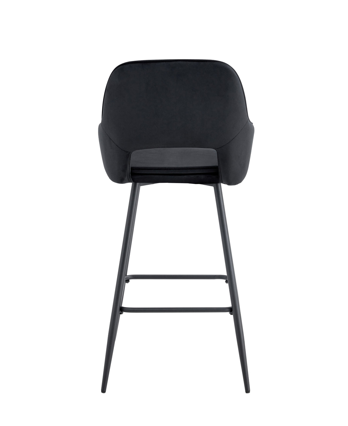 Tabouret de bar Athena en velours – Pieds noirs - velours noir - photo 5