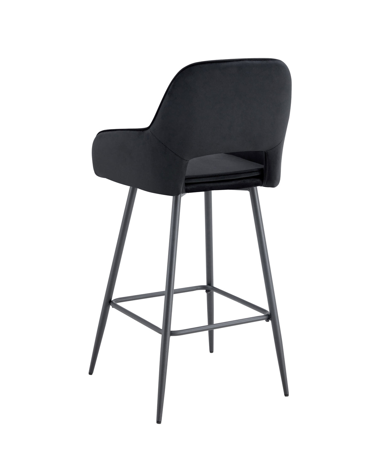 Tabouret de bar Athena en velours – Pieds noirs - velours noir - photo 6