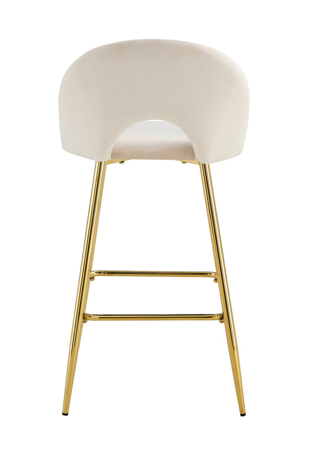 Tabouret De Bar Teddy Pied Gold Velours Beige