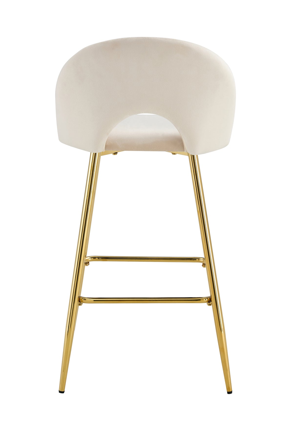 Tabouret De Bar Teddy Pied Gold Velours Beige
