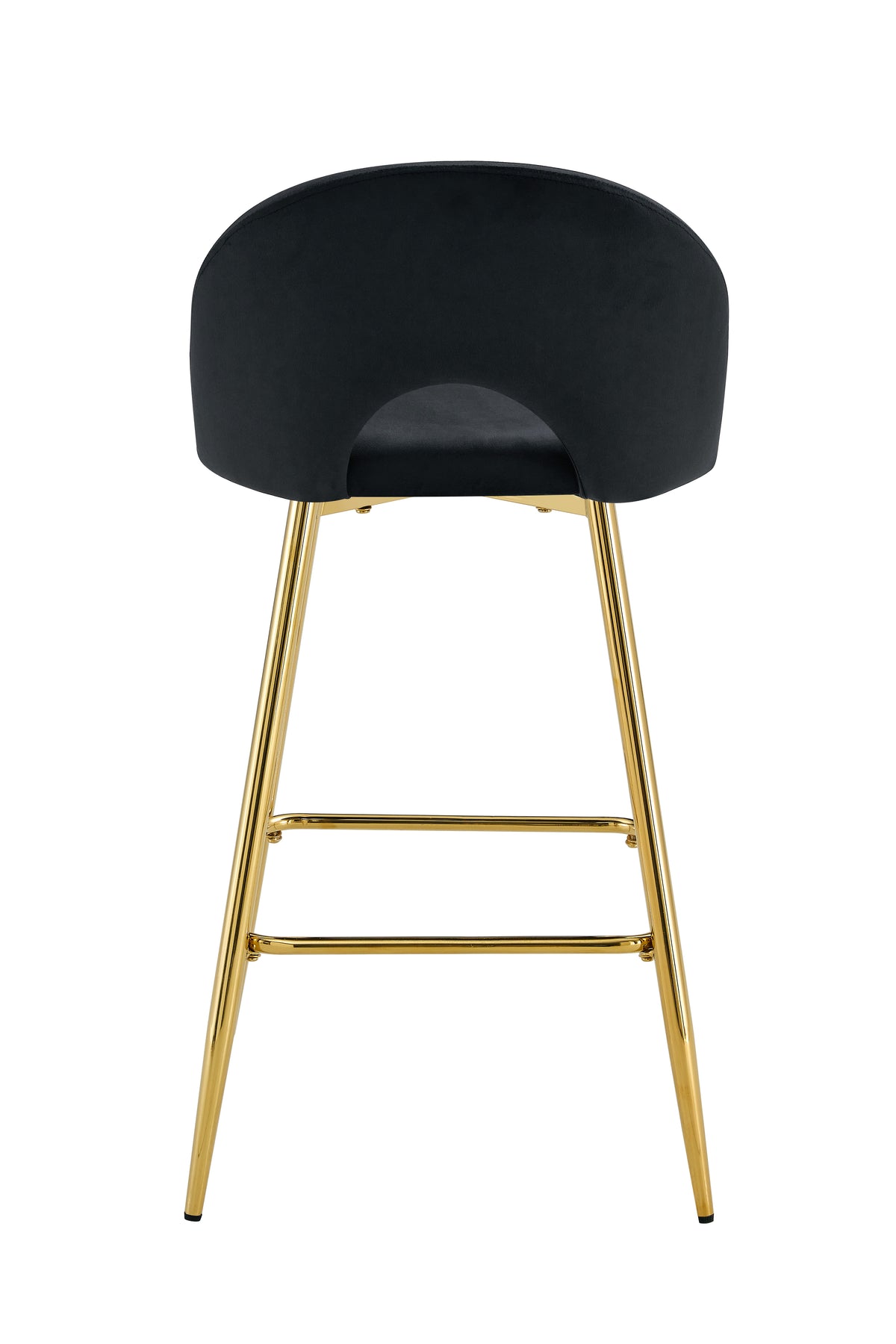 Tabouret De Bar Teddy Pied Gold Velours Noir
