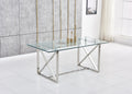 Table Repas Kensy Chrome Transparent 180X90X75 Cm