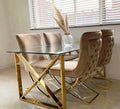 Table Repas Kensy Gold Transparent 180X90X75 Cm