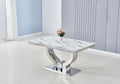 Table Repas Trofy Marbre Blanc 150X90X75 Cm