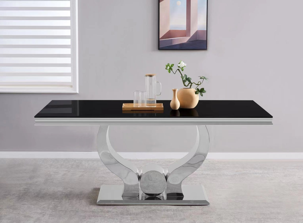 Table Repas Trofy Noir 150X90X75Cm