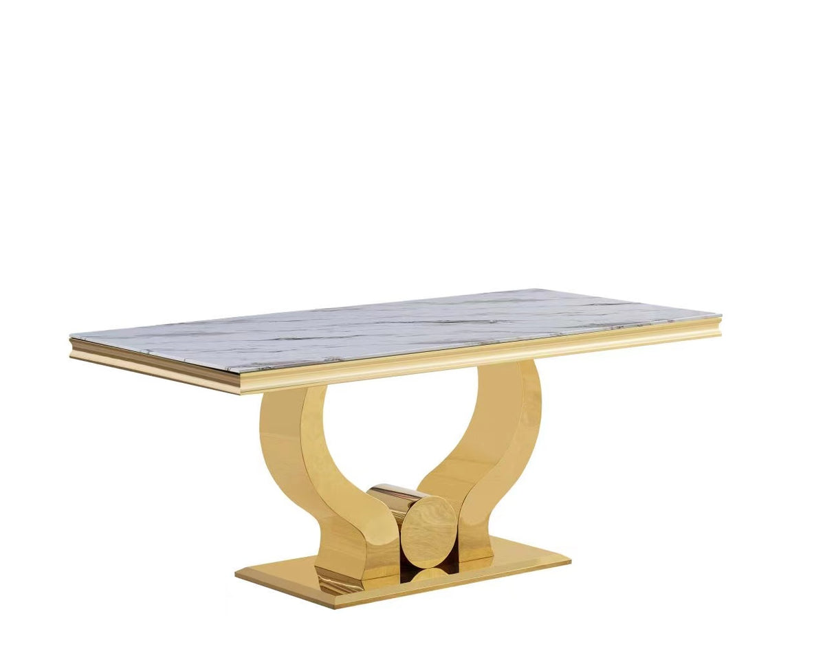 Table à manger Trofy Marbre 150Cm - Blanc