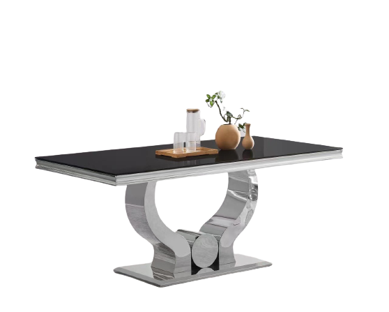 Table Trofy Chrome Noir 180 Cm