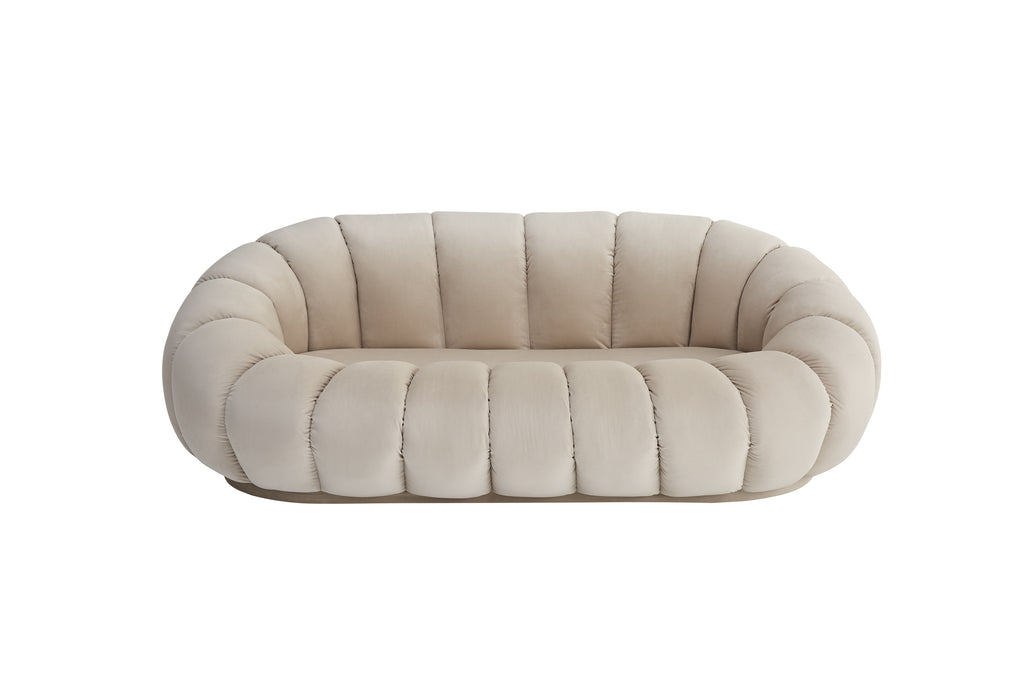 Canapé Perle En Velours Beige 180X105X35Cm