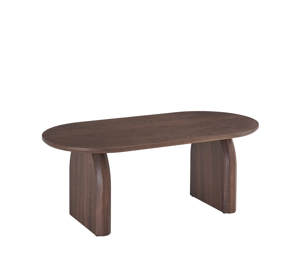 Table Basse Fluide Pied Effet Noyer Plateau Effet Bois Noyer 120X60X45Cm