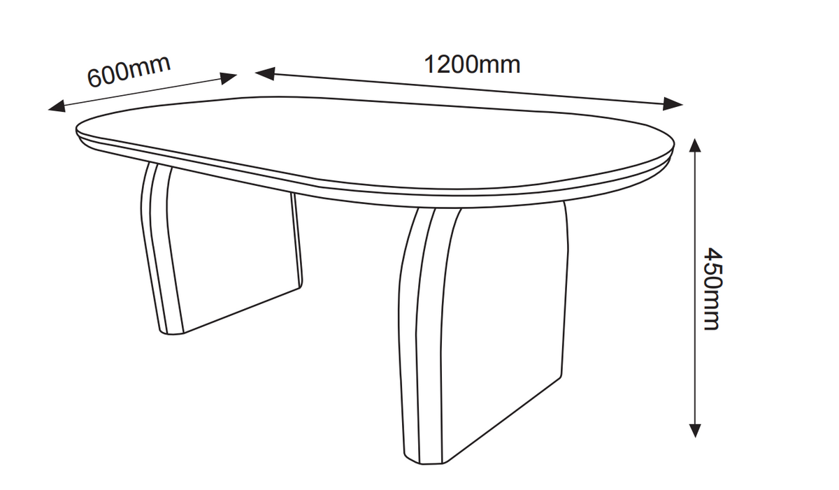 Table Basse Fluide Pied Effet Noyer Plateau Effet Bois Noyer 120X60X45Cm