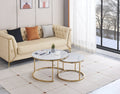 Table Basse Gigogne Céramique + - 80x45, Doré