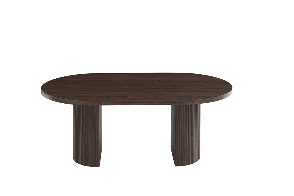Table Basse New Anna Pied Effet Noyer Plateau Mdf Effet Noyer 120X70X45Cm