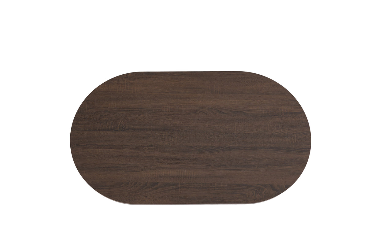 Table Basse New Anna Pied Effet Noyer Plateau Mdf Effet Noyer 120X70X45Cm