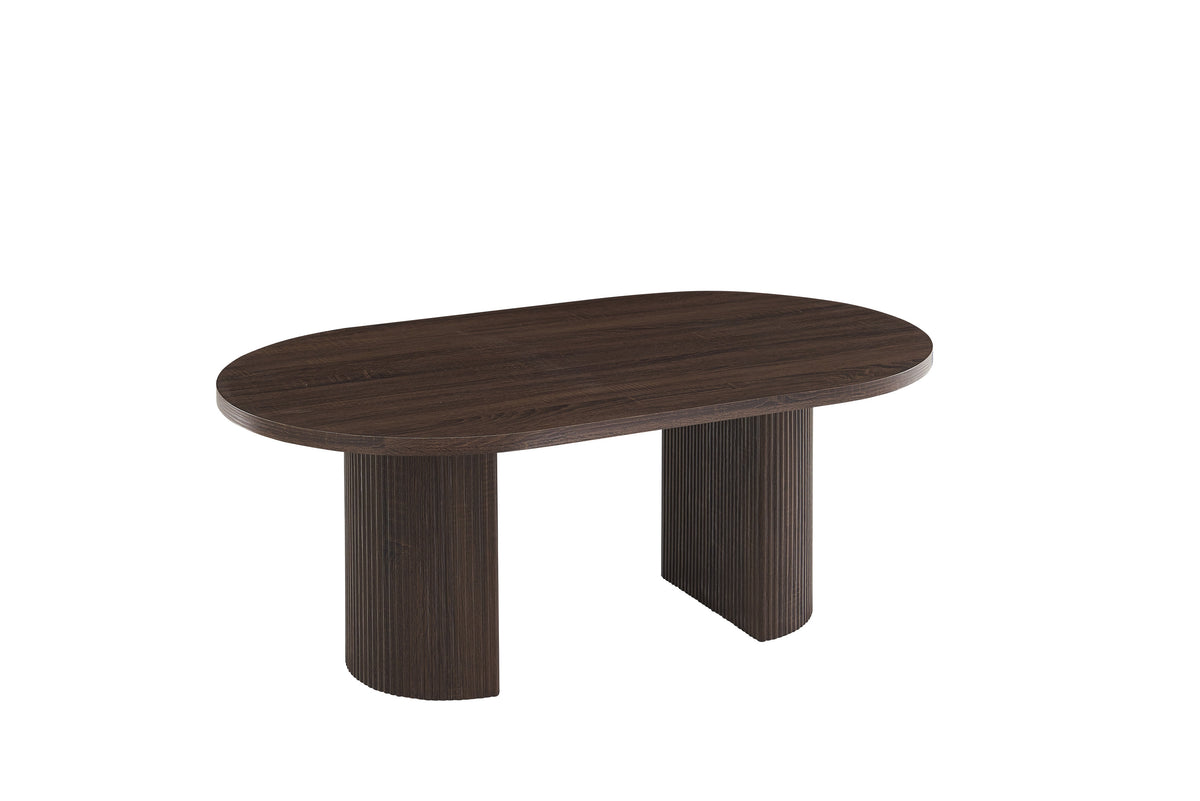 Table Basse New Anna Pied Effet Noyer Plateau Mdf Effet Noyer 120X70X45Cm
